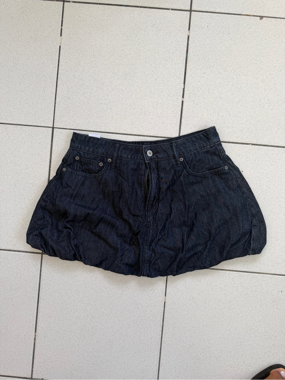 aerie Dark Blue Denim Bubble Skort